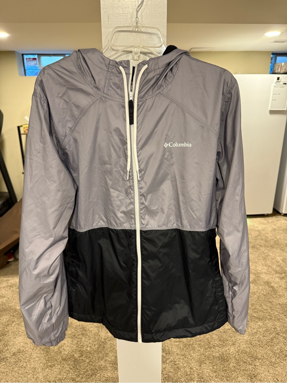 Columbia Two-Tone Hooded Windbreaker w/ Fleece Lining